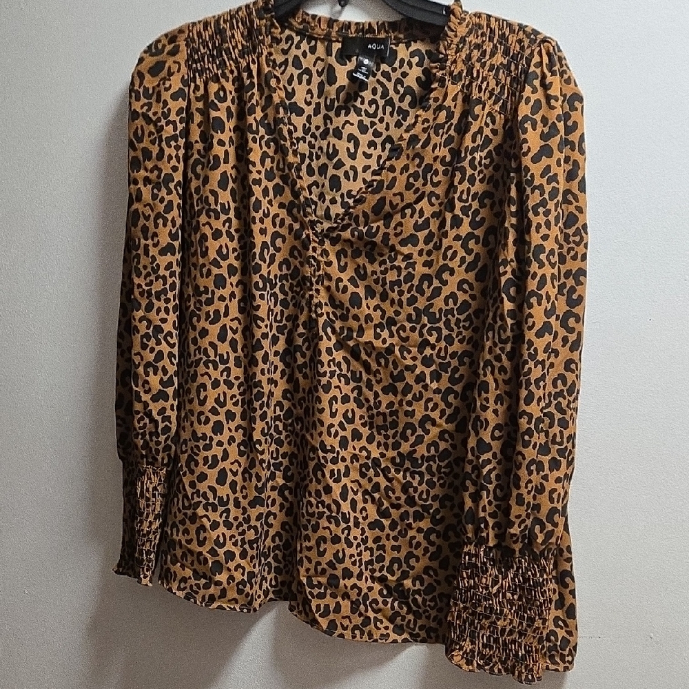 Aqua Animal Print Blouse